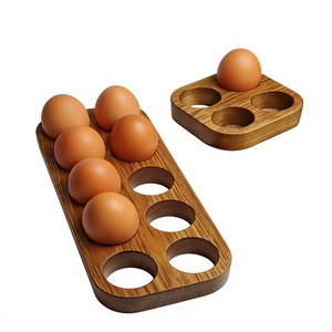 Porte-œufs rectangulaire élégant en bois massif, écologique, de haute qualité, vintage, grande capacité, sans BPA, résistant à l'humidité - Product Image 2
