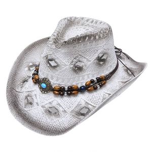 New Design <b>Straw</b> Curly Brim Party Jazz Seaside Beach Sun Visor Custom Cowboy <b>Hat</b> - Product Image 3