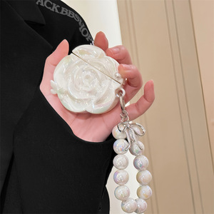Étui pour écouteurs Camellia blanc perle pour AirPods Pro 2, housse de protection compatible avec AirPods 1 2 3 4 - Product Image 4