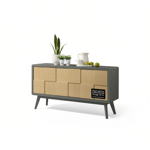 Blayde Light Gray Natural Finish <b>Kitchen</b> <b>Storage</b> Server Midcentury Modern Freestanding Multi Function - Product Image 1