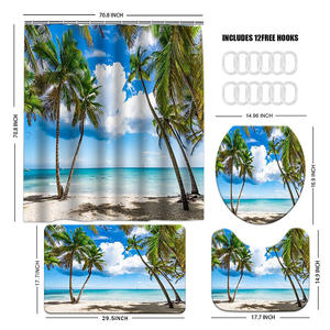 Océan Imprimer Tissu Imperméable Salle <span class=keywords><strong>De</strong></span> Bains Décor Plage Paysage <span class=keywords><strong>Bord</strong></span> <span class=keywords><strong>De</strong></span> <span class=keywords><strong>Mer</strong></span> Paysage <span class=keywords><strong>Rideau</strong></span> <span class=keywords><strong>De</strong></span> Douche avec Tapis - Product Image 6