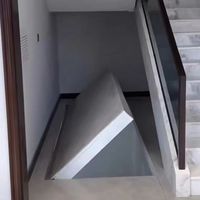Porte escamotable motorisée étanche, porte secrète invisible à commande à distance automatique pour sous-sol et remise