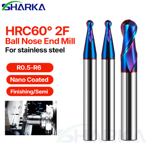 Frese CNC SHARKA per Router, Utensili da Taglio Professionali, <span class=keywords><strong>Fresa</strong></span> a Sfera R1 R1.75 R2 R6 R4 R8 per Acciaio Temprato - Product Image 1