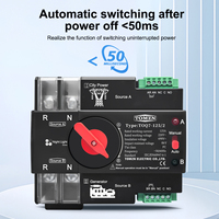 TOMZN Rail DIN ATS CA 220V 230V Commutateur de transfert automatique double alimentation non coupé 2P 63A 100A 125A