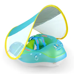 Swimbobo usine OEM nouvelle mise à niveau gonflable natation bébé flotteur avec auvent enfants natation taille formateur anneau de bain bébé flotteur