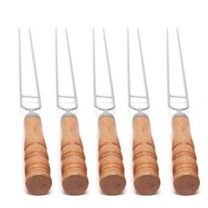 Brochetas Reutilizables de Acero Inoxidable para Barbacoa con Mango de Madera - Product Image 3