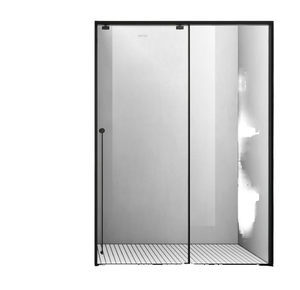 Paroi de douche coulissante moderne HOTAQI H-P36 avec cadre brossé, verre trempé de 6 mm d'épaisseur, design droit, garantie 5 ans, salle de <span class=keywords><strong>bain</strong></span> - Product Image 1