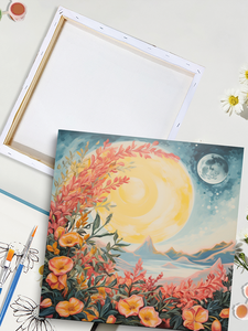 Pour CHENISTORY <span class=keywords><strong>facile</strong></span> bricolage <span class=keywords><strong>peinture</strong></span> par numéros Kits <span class=keywords><strong>débutant</strong></span> soleil image <span class=keywords><strong>abstraite</strong></span> fleurs maison cadeau lin matériel paysage - Product Image 6