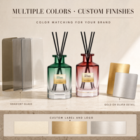 Diffuseur à bâtonnets en verre dégradé personnalisé, base métallique de luxe, parfum sûr et non toxique, marque privée OEM ODM