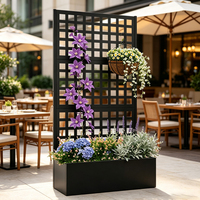 Jardinière en acier galvanisé avec treillis, jardinière surélevée en métal pour extérieur, panier suspendu, décoration commerciale pour hôtels et aménagements paysagers