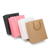 Sacs cadeaux en papier Kraft essentiels de base, emballage, sac de rangement avec Logo personnalisé pour sac à bijoux de mariage avec poignée