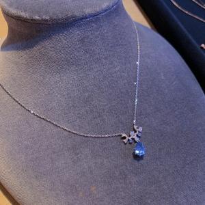 S925 French Minimalist Basic Collarbone Chain Retro Pointed <b>Crystal</b> <b>Necklace</b> Light Luxury Sparkling Fashion <b>Pendant</b> <b>Necklaces</b> - Product Image 2