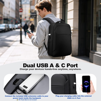 Sac à dos de travail et de voyage pour homme, grande capacité, avec logo personnalisé, résistant à l'eau, pour ordinateur portable 17 pouces