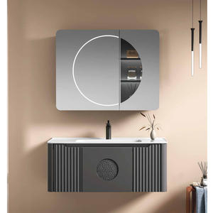 Mueble <span class=keywords><strong>de</strong></span> <span class=keywords><strong>Baño</strong></span> Moderno Europeo <span class=keywords><strong>de</strong></span> Madera, Mueble <span class=keywords><strong>de</strong></span> <span class=keywords><strong>Baño</strong></span> Suspendido en la Pared para Hotel <span class=keywords><strong>con</strong></span> <span class=keywords><strong>Lavabo</strong></span> - Product Image 4