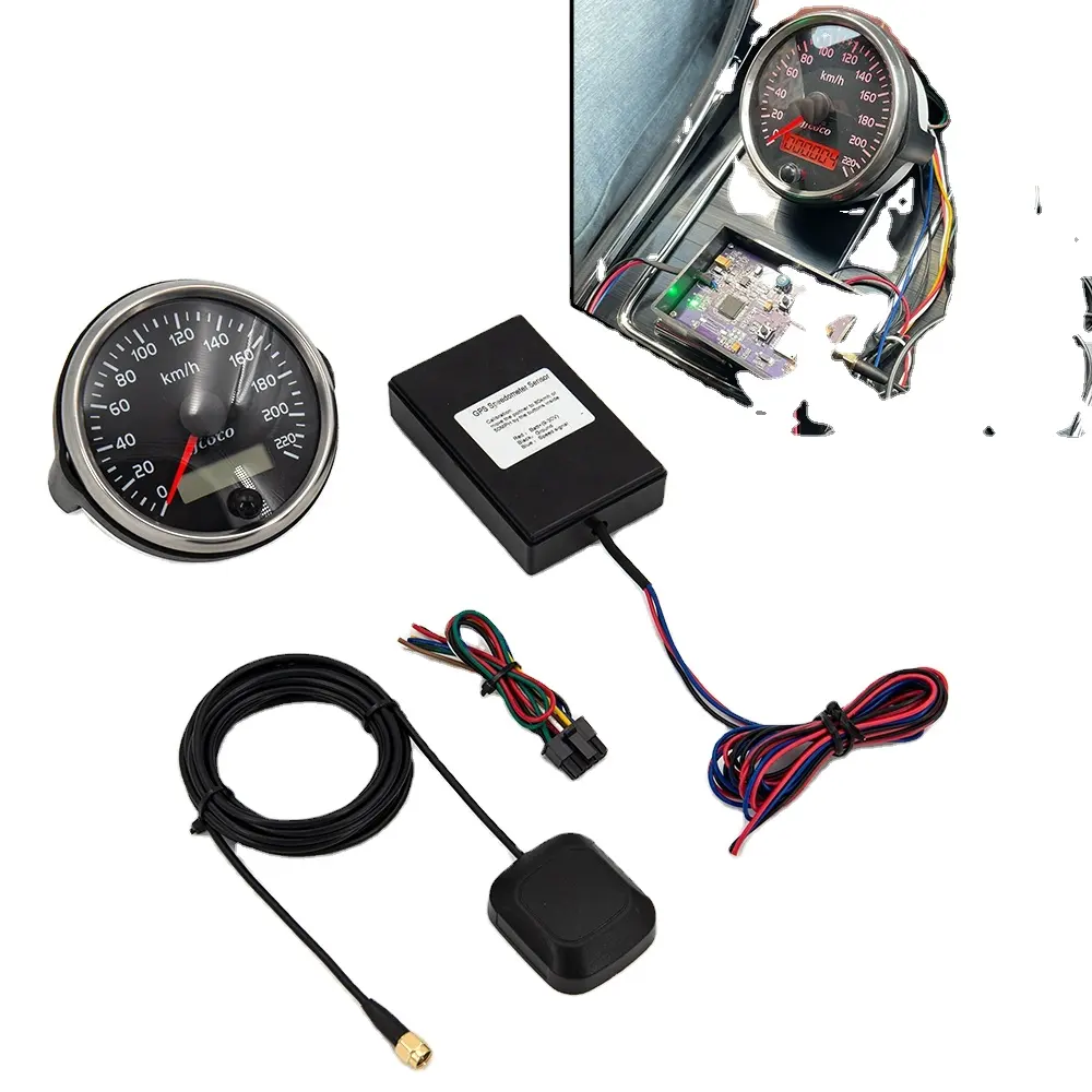 85mm GPS מהירות מד 12v/24v אוניברסלי 220 Km/h ו LCD 2 ב 1 תצוגת מהירות מטר עבור רכב משאית SUV 9-32V