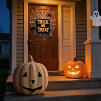Citrouille en pulpe de papier réutilisable et écologique pour décoration d'Halloween, avec logo personnalisé et expressions variées, pour l'intérieur