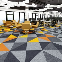B1 Flame--Retardant Nylon Carpet Tiles Soft Durable PVC Backing Modular Floor Tiles for Commercial Office Gym School Gallery