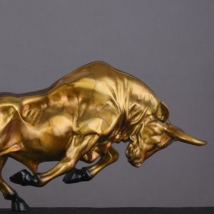 Bronze Bull Figurine Black Gold Copper Color Sculpted Home Decoration Gift - Product Image 4