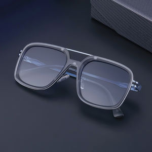 Lunettes de soleil carrées tendance Partagas avec logo personnalisé, double pont, protection UV400 pour hommes - Product Image 3