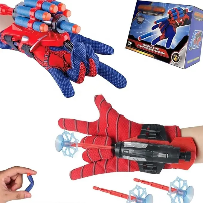 Guantes de Spiderman para niños, lanzador de cosplay, lanzador de películas de Héroes, lanzador de eyección de muñeca, juego de Juguetes