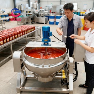 Máquina industrial para Hacer puré de tomate y fruta, Mini hervidor de cocina con camisa de vapor de 500L, máquina de fabricación de pasta de tomate - Product Image 1