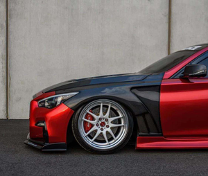 บังโคลนคาร์บอนไฟเบอร์รุ่นอัพเกรดสำหรับ Q50 ปี 2014-2021 บังโคลนรถยนต์ที่ทนทาน <span class=keywords><strong>รีวิว</strong></span>คุณสมบัติบังโคลนตามมาตรฐาน - Product Image 3