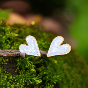 <b>Crystal</b> Heart <b>Earrings</b> 316L Stainless Steel PVD Gold Plating Sustainable Resistant Jewelry - Product Image 3