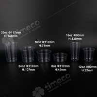 Groothandel 90Mm Pp Pla Wegwerp Fruitkommen Bekers Met Plastic Folie Aanpasbare Plastic Bekers Voor Personalisatie Verpakking