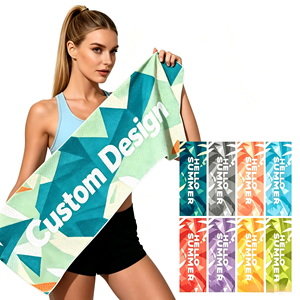 Custom Sublimation Print Sports Cooling Personalized Logo <b>Pattern</b> Microfiber Mesh Instant Cold Gym <b>Towel</b> for Workout - Product Image 1
