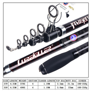 Caña de Pescar Telescópica LureStorm de 4.25m, de Alto Carbono, con Accesorios Fuji, 4 Secciones, para Pesca en Alta Mar de Trucha y Carpa - Product Image 2