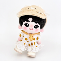Peluche personnalisée en forme d'animal avec oreilles, robe à pois, bonnet tricoté, rembourrage en coton PP, cadeau