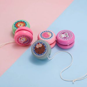 Yo-yo de madera con diseño de animales de dibujos animados, juguete giratorio para niños, juguete educativo clásico y nostálgico - Product Image 1