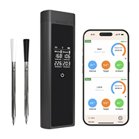 Thermomètre alimentaire sans fil à double sonde avec distance de transmission ultra longue pour les grillades et la cuisine en plein air