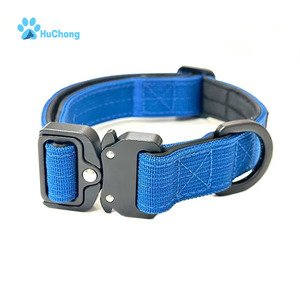 Custom 1 <span class=keywords><strong>Inch</strong></span> Luxe Verstelbare Zachte Neopreen Gewatteerde Nylon Halsband Met Aluminium Metalen Gesp - Product Image 1