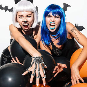 <span class=keywords><strong>Steam</strong></span>-pulsera de mano gótica Punk para hombre y mujer, brazalete con esqueleto de Calavera, elasticidad ajustable, joyería - Product Image 2