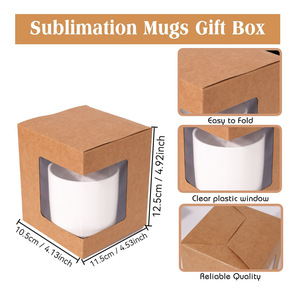 Csmd Trung Quốc nhà sản xuất Yiwu gói quà tặng Craft Chất liệu giấy bán buôn Trắng Mug bao bì hộp với một cửa sổ trong suốt - Product Image 2