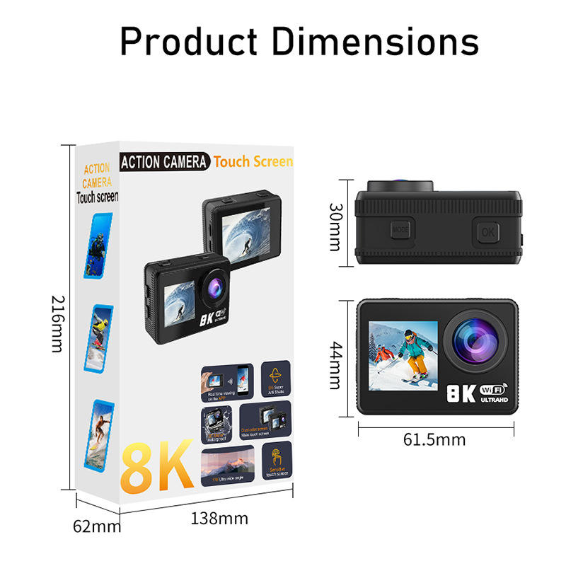 Hongdak New Outdoor Sports Diving Camera Portable Micro HD Photography Recorder 8K 30FPS Sports Camera