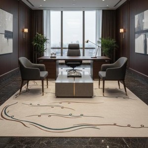 Alfombra de Lana Hecha a Mano con Diseño Abstracto Moderno, Alfombra para Dormitorio, Sala de Estar, Decoración de Interiores Contemporánea, Personalizada - Product Image 6