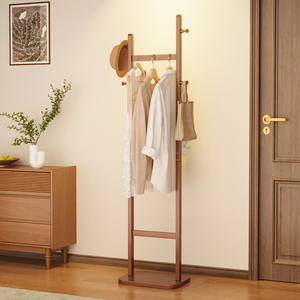Porte-vêtements en bambou sur pied au design moderne pour chambre <span class=keywords><strong>à</strong></span> coucher, intérieur, 162 cm de haut, multifonctionnel - Product Image 2