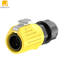 Connecteur d'alimentation E-Weichat LP20 à montage sur panneau à bride, 2-14 broches, 10A, jaune, en plastique, prise rapide, étanche IP68, pour aviation