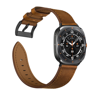 <span class=keywords><strong>Bracelet</strong></span> en cuir véritable Eraysun pour <span class=keywords><strong>Samsung</strong></span> Galaxy Watch Ultra 47 mm, <span class=keywords><strong>bracelet</strong></span> de luxe vintage réglable pour hommes, <span class=keywords><strong>bracelet</strong></span> en cuir pour montres - Product Image 2