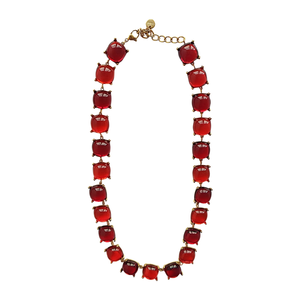 Stainless Steel Red Stone <b>Necklace</b> PVD Gold Plated Sustainable Resistant Fashion Jewelry - Product Image 2