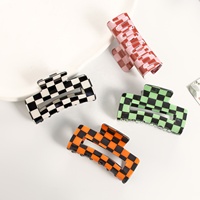 Pince à Cheveux Polyvalente et Élégante à Carreaux, Vente en Gros Usine, Logo Personnalisé, Accessoire pour Chignon Femme