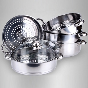Ensemble de casseroles et de cuiseurs à vapeur en acier inoxydable bon marché - Product Image 3