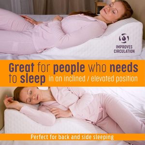 Almohada de Espuma Viscoelástica con Forma de Cuña, Transpirable, con Funda Extraíble, <span class=keywords><strong>para</strong></span> Recuperación Postoperatoria, Ronquidos y Ácido Gástrico - Product Image 4