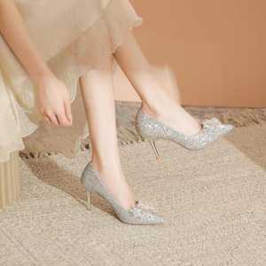 Zapatos de Novia con Flores de Cristal para Mujer, Tacón Alto, Talla Adulto 6681-23-187 - Product Image 3