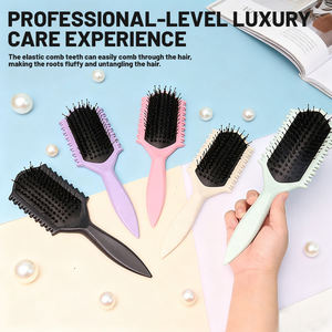 Nouvelle brosse à cheveux en paille de blé et ABS pour définir les boucles, avec des poils en nylon pour femmes, démêlage, ventilation, brosse à cheveux ailée - Product Image 5