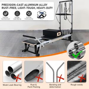 <span class=keywords><strong>Reformer</strong></span> de <span class=keywords><strong>Pilates</strong></span> con Media Trapecio y Riel Deslizante Completo, Construcción Ajustable de Aleación de Aluminio, Origen Henan, para <span class=keywords><strong>Pilates</strong></span> en Casa, Duradero y Portátil - Product Image 4