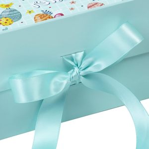 Hellblaue Frohe Ostern Eier Papierbox Hersteller Tragbare Umweltfreundliche Starre Magnetverschluss Faltbare Geschenkpapier-Verpackungsboxen - Product Image 5