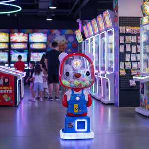 FEZA Panda Bear Coin Operated Gumball Vending <b>Machine</b> Flashing Lights ABS Material English Language Creative Game <b>Amusement</b> Park - Product Image 3